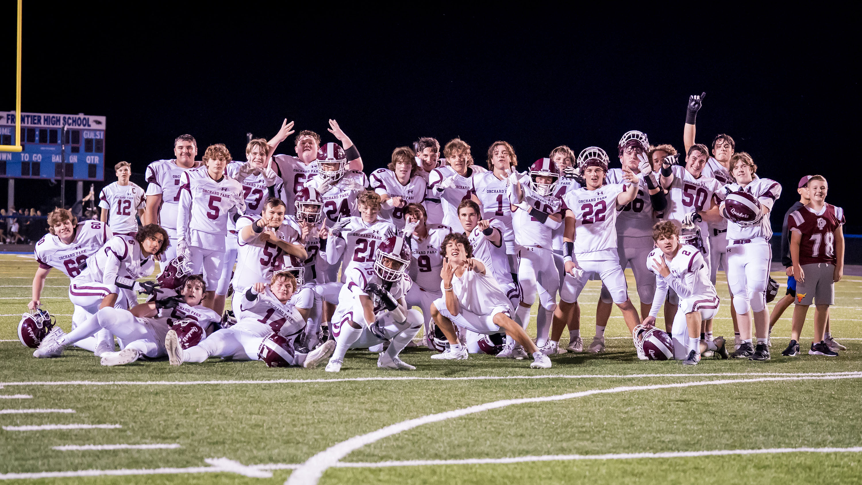 Orchard Park celebrating the win