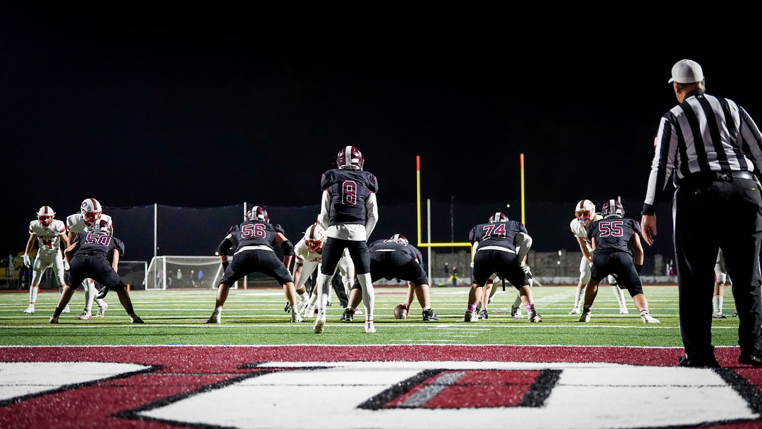 The Quakers Offense set for the play