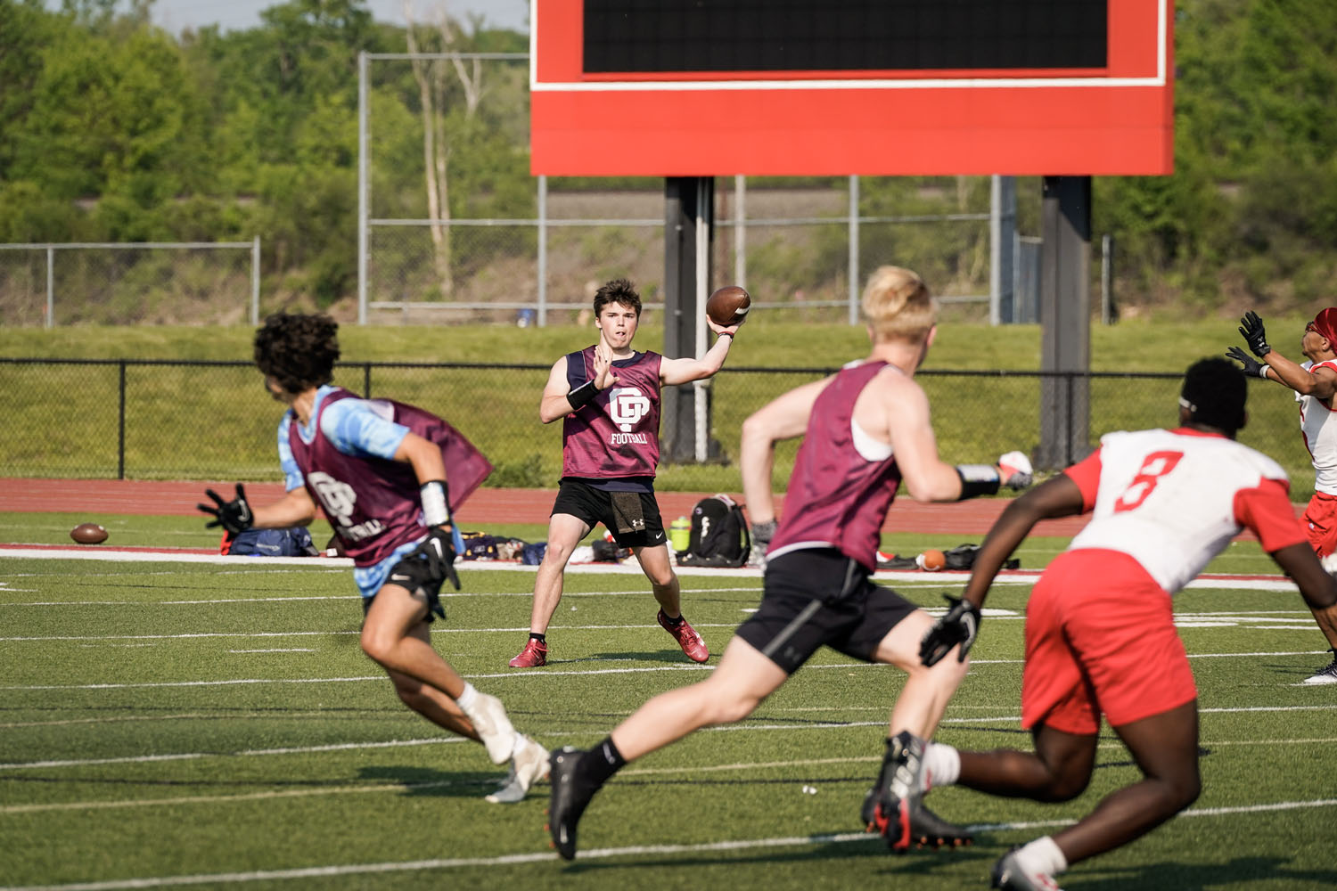 OP QB looking to throw the ball to his receiver