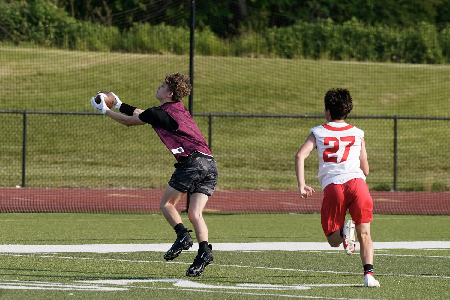 Receiver making the catch