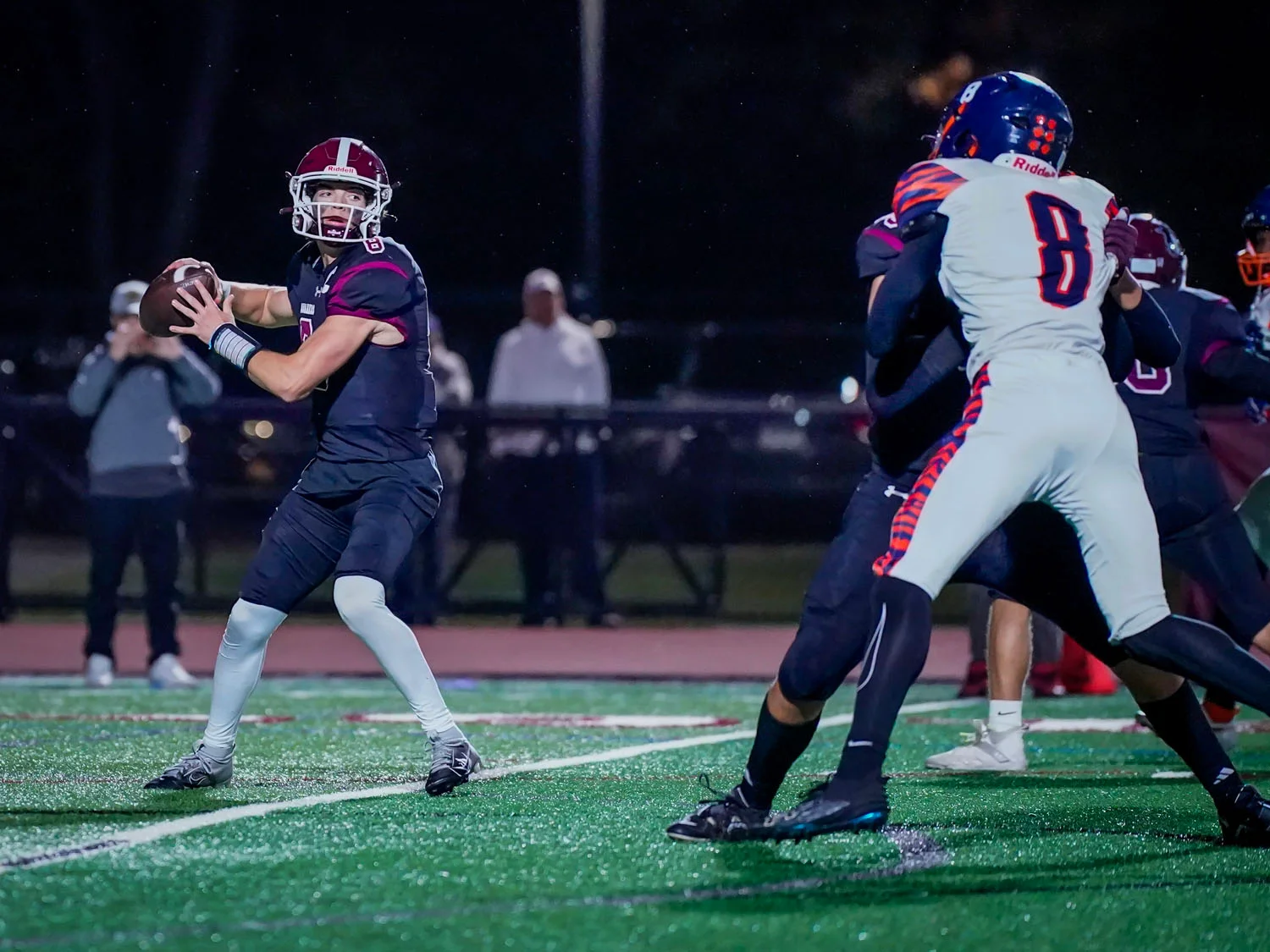 Throwing the ball down the field