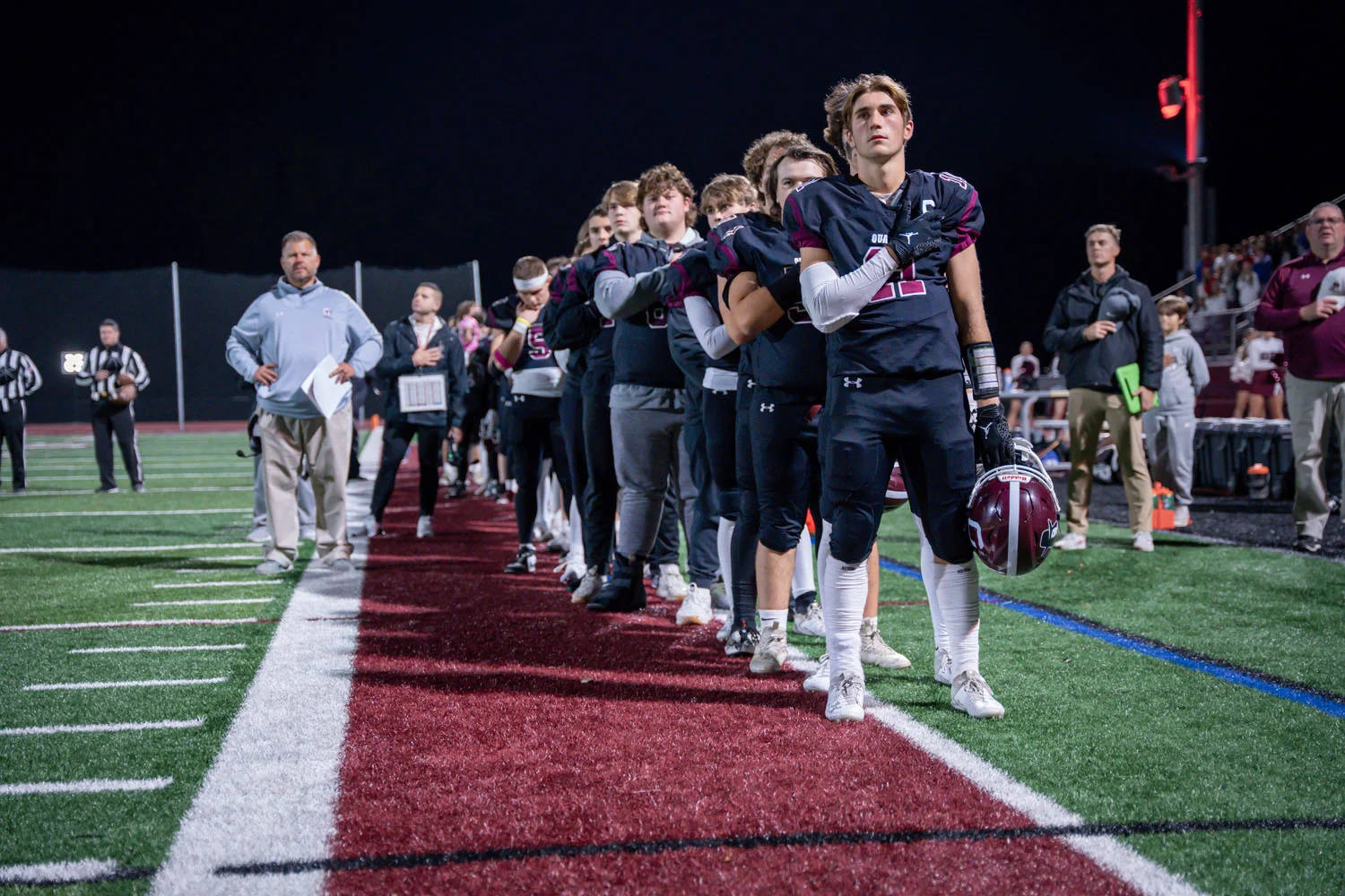 The Quakers during the National Anthem