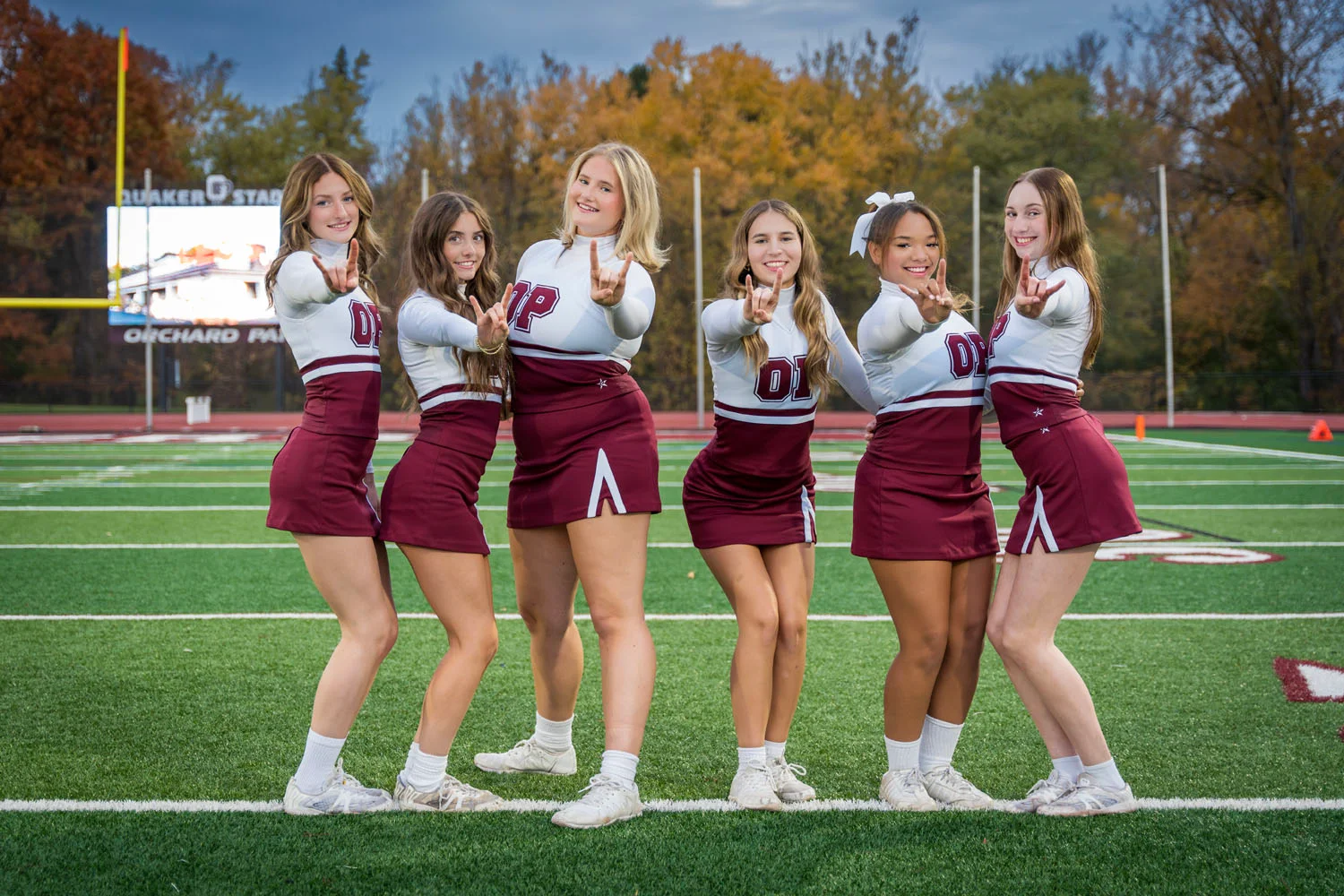 Cheerleaders posing