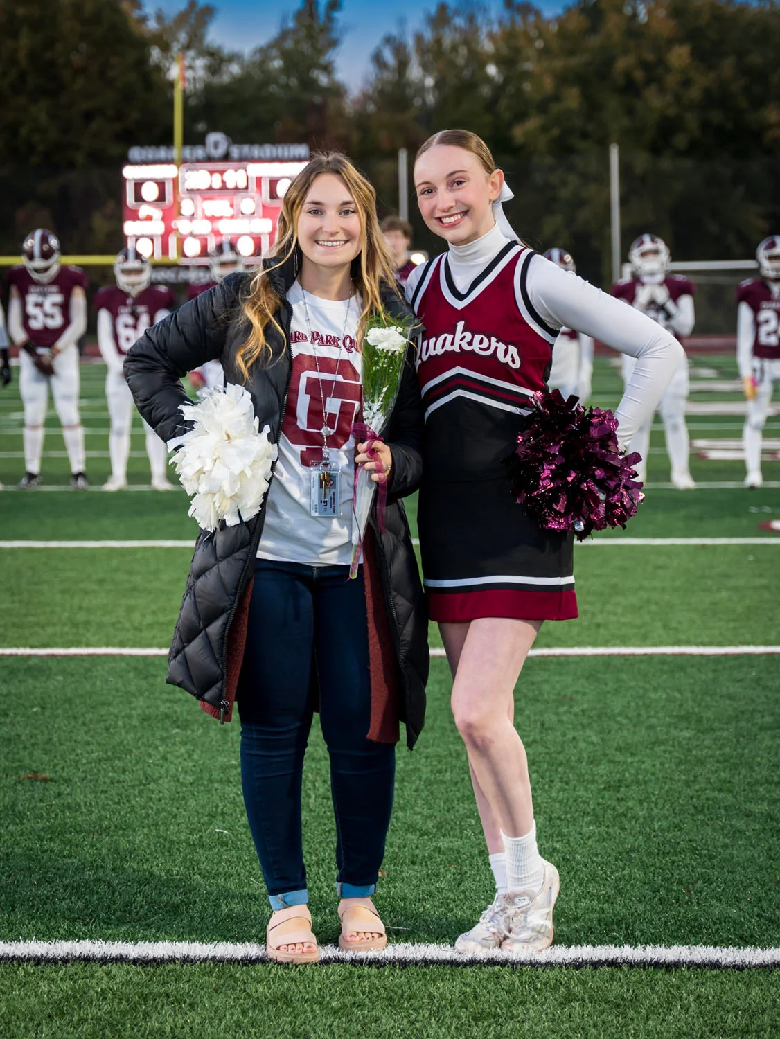 Teacher and Cheerleader on Senior Night