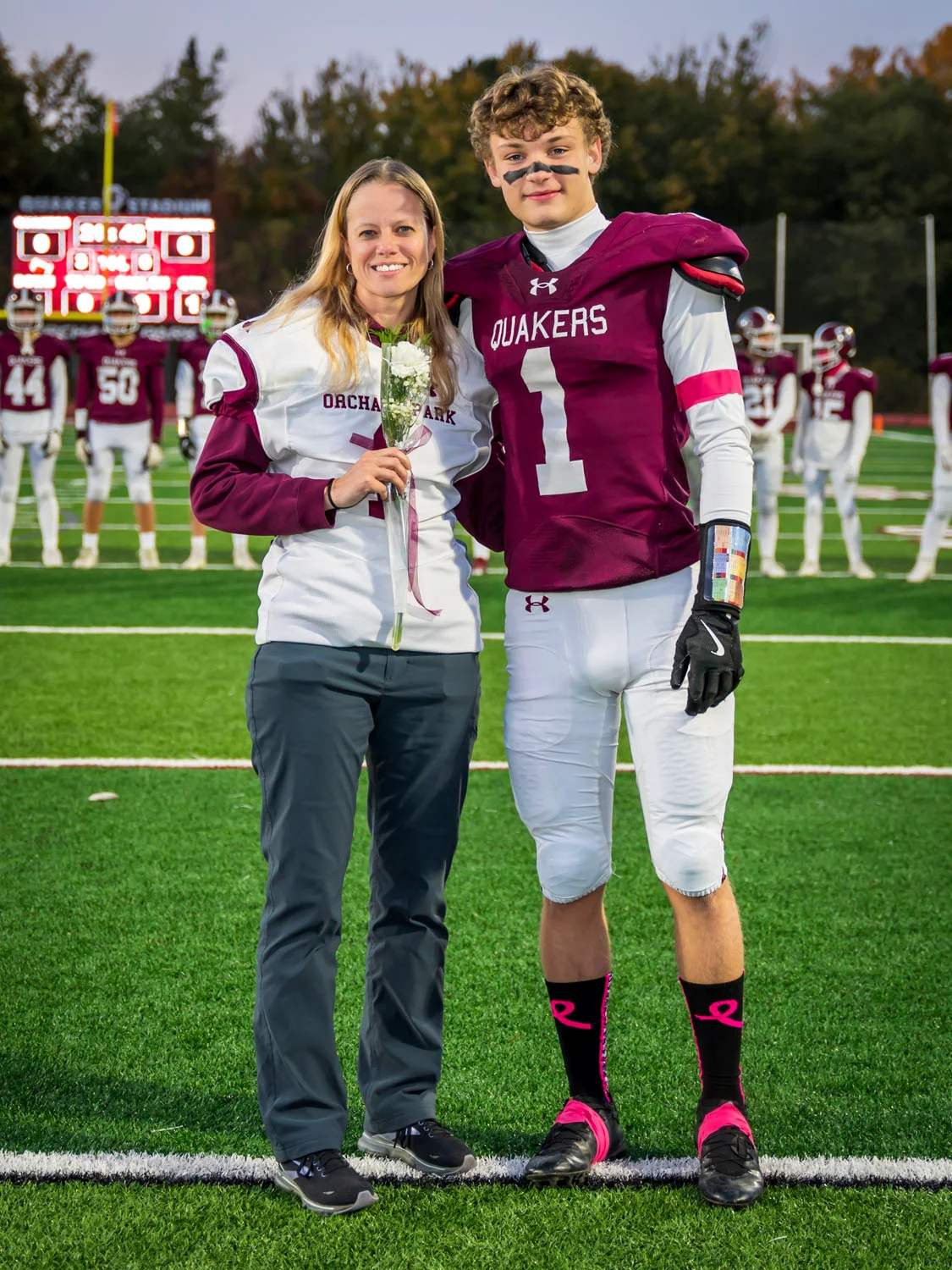 Teacher and Player smiling