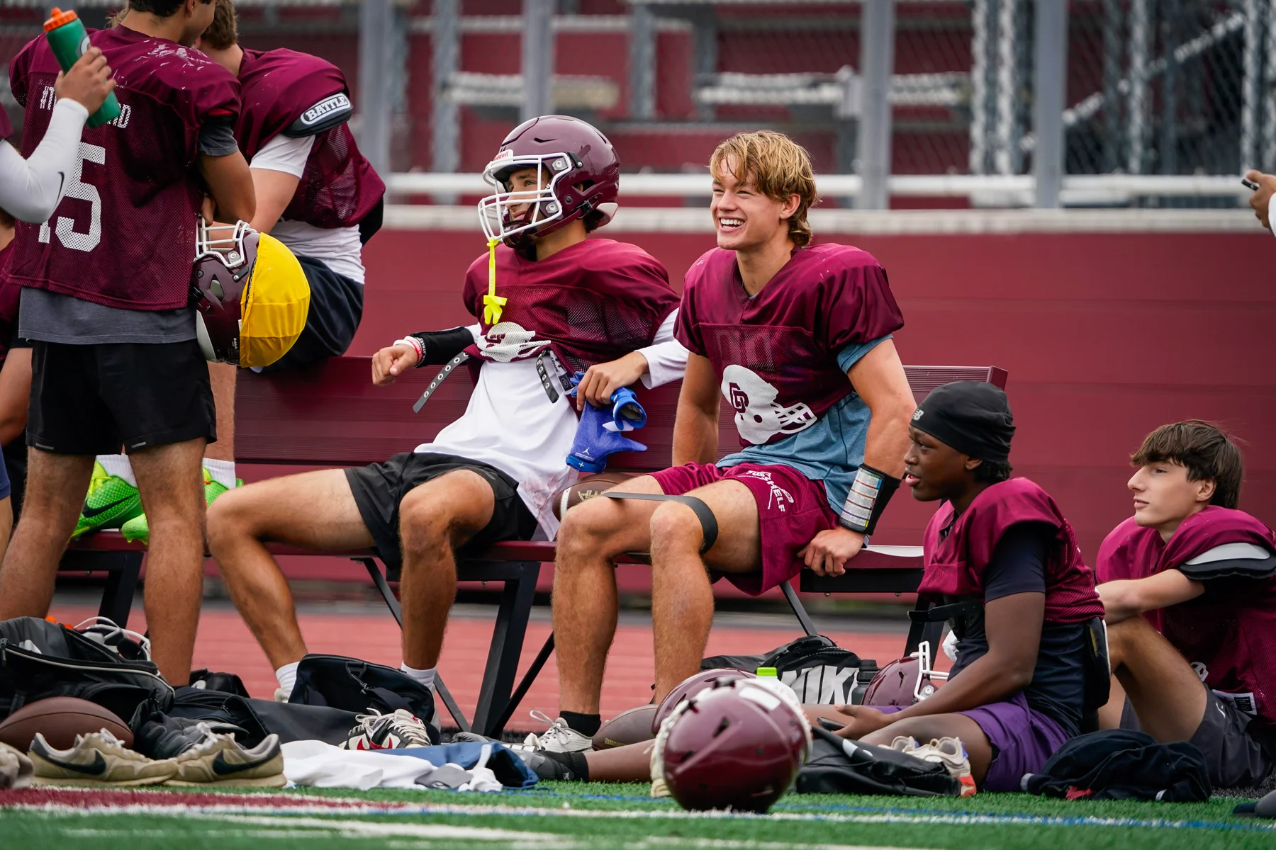 Orchard Park players all smiles on a break during Day Four