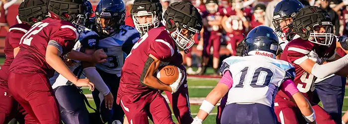 Orchard Park Quaker runner reaching for the endzone