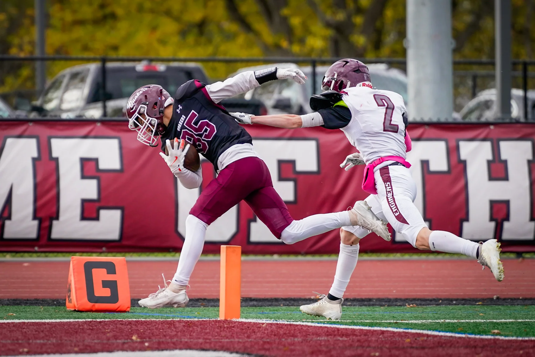 OP player reaching for the goal line