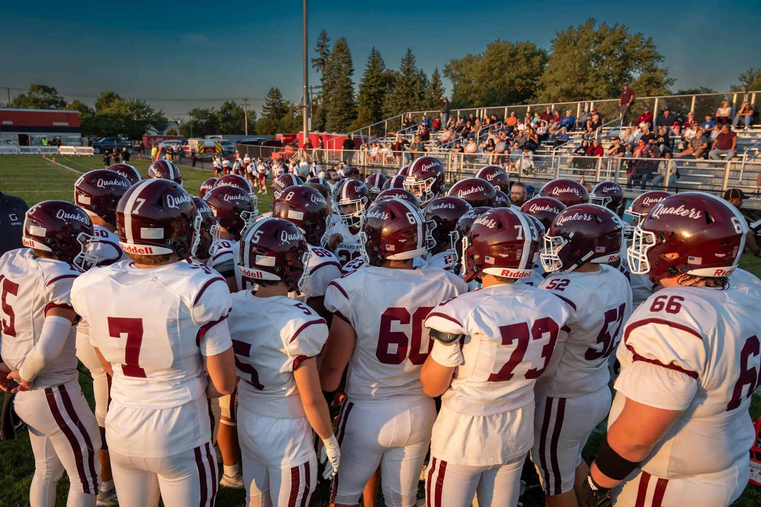 Orchard Park pregame huddle